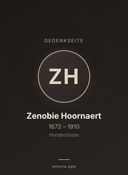 Gedenkportrait von Zenobie Hoornaert