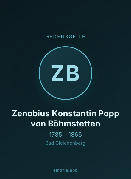 Gedenkportrait von Zenobius Konstantin Popp von Böhmstetten