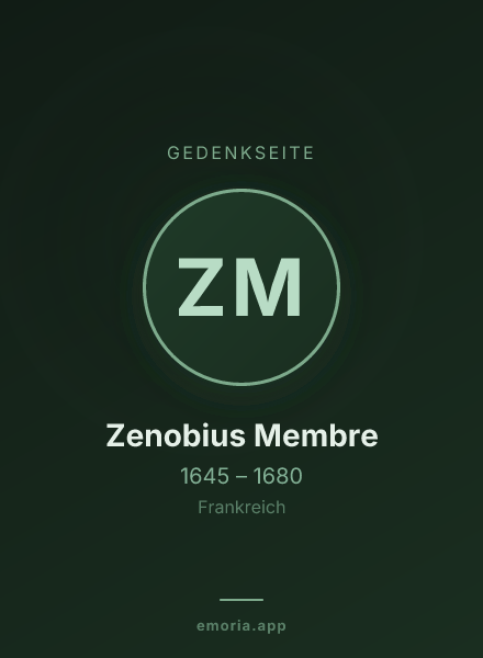Gedenkportrait von Zenobius Membre
