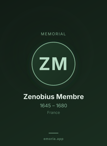 Memorial portrait of Zenobius Membre