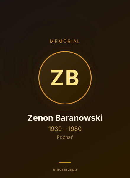 Memorial portrait of Zenon Baranowski