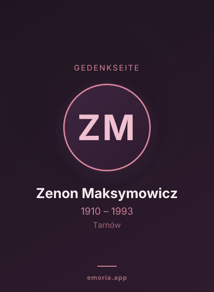 Gedenkportrait von Zenon Maksymowicz