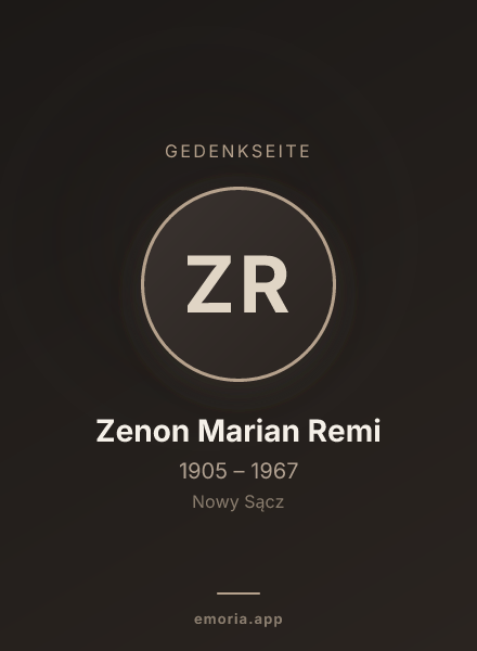 Gedenkportrait von Zenon Marian Remi