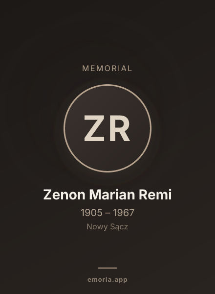 Memorial portrait of Zenon Marian Remi