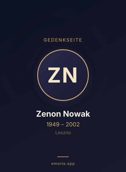Gedenkportrait von Zenon Nowak