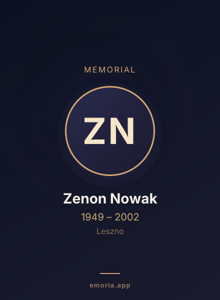 Memorial portrait of Zenon Nowak