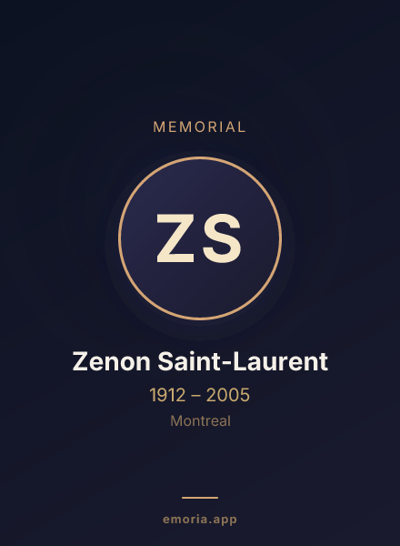 Memorial portrait of Zenon Saint-Laurent