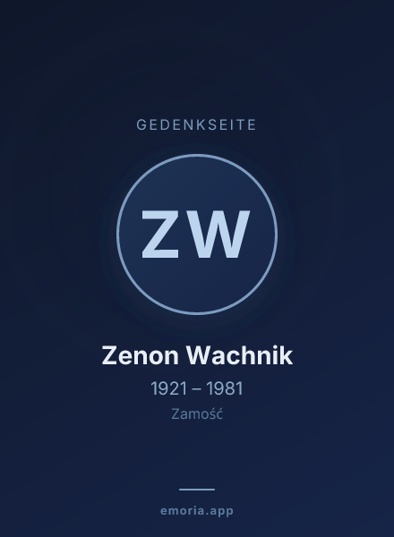Gedenkportrait von Zenon Wachnik