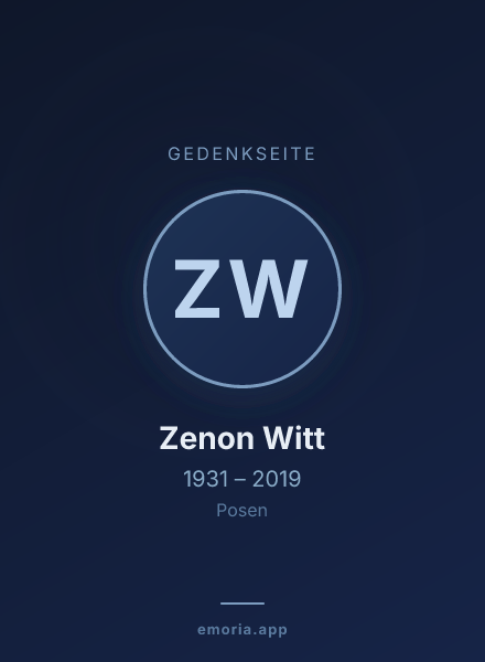 Gedenkportrait von Zenon Witt