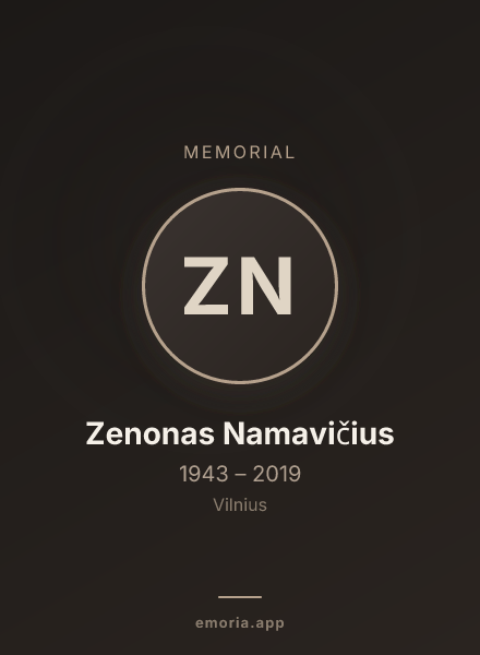 Memorial portrait of Zenonas Namavičius