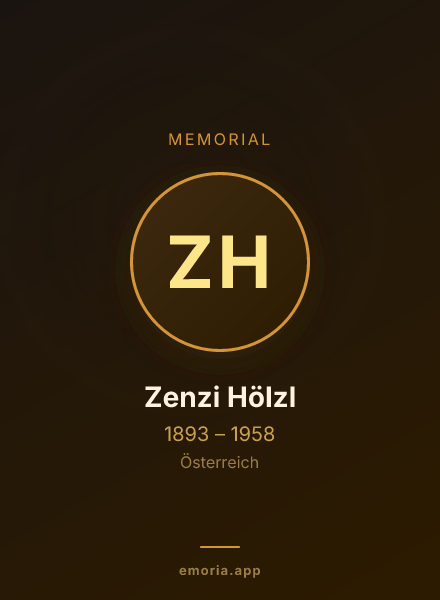 Memorial portrait of Zenzi Hölzl