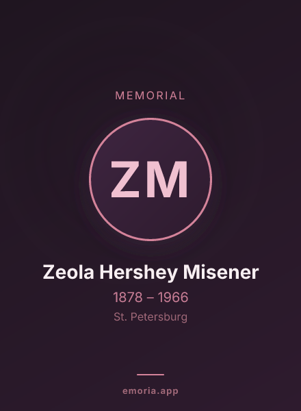 Memorial portrait of Zeola Hershey Misener
