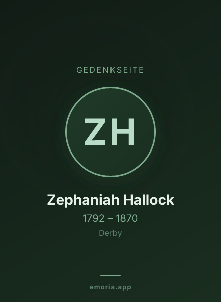 Gedenkportrait von Zephaniah Hallock