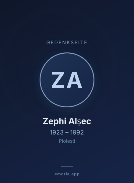 Gedenkportrait von Zephi Alșec
