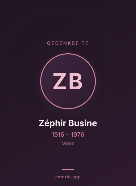 Gedenkportrait von Zéphir Busine