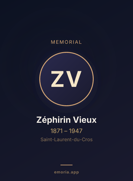 Memorial portrait of Zéphirin Vieux