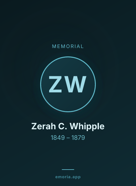 Memorial portrait of Zerah C. Whipple