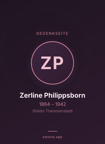 Gedenkportrait von Zerline Philippsborn