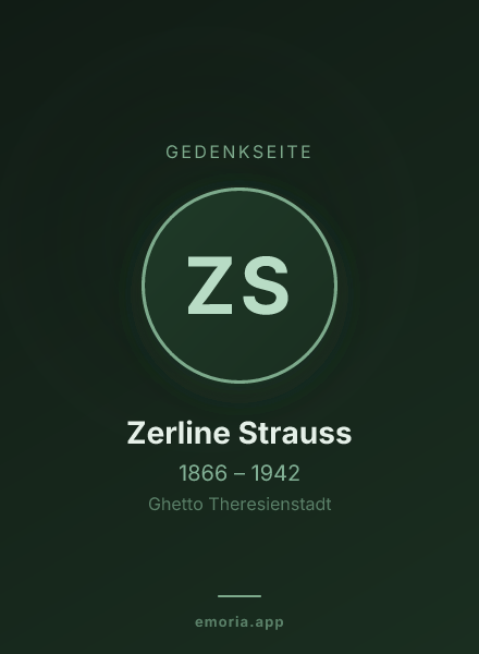 Gedenkportrait von Zerline Strauss