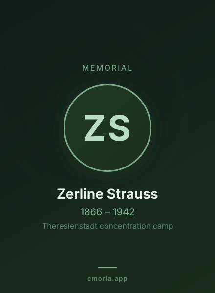 Memorial portrait of Zerline Strauss