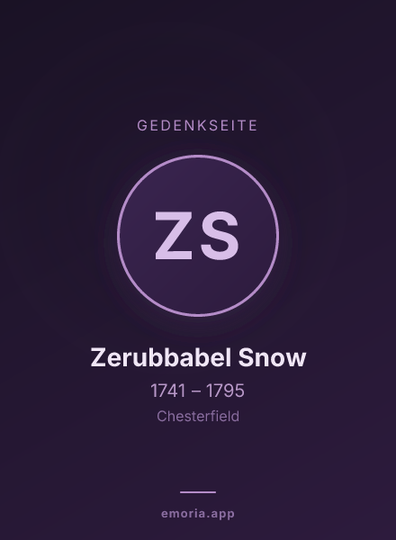 Gedenkportrait von Zerubbabel Snow