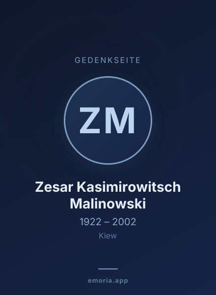 Gedenkportrait von Zesar Kasimirowitsch Malinowski