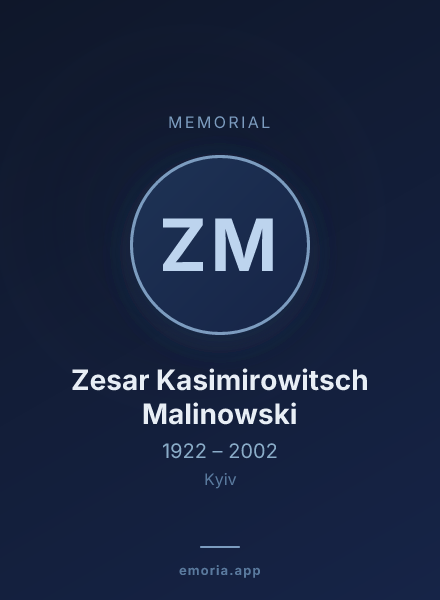 Memorial portrait of Zesar Kasimirowitsch Malinowski