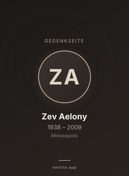 Gedenkportrait von Zev Aelony