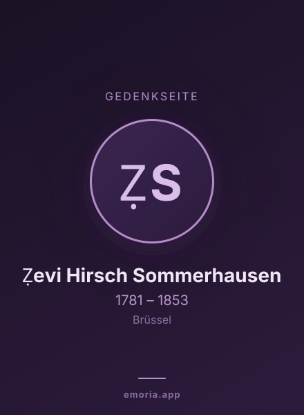 Gedenkportrait von Ẓevi Hirsch Sommerhausen