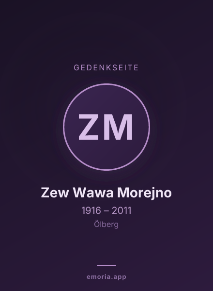 Gedenkportrait von Zew Wawa Morejno