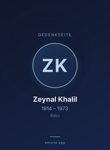 Gedenkportrait von Zeynal Khalil