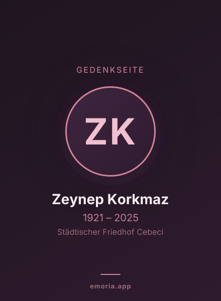 Gedenkportrait von Zeynep Korkmaz