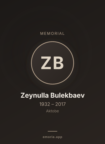 Memorial portrait of Zeynulla Bulekbaev