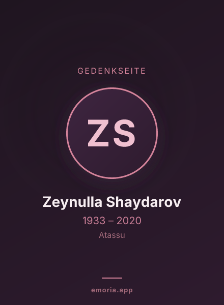 Gedenkportrait von Zeynulla Shaydarov