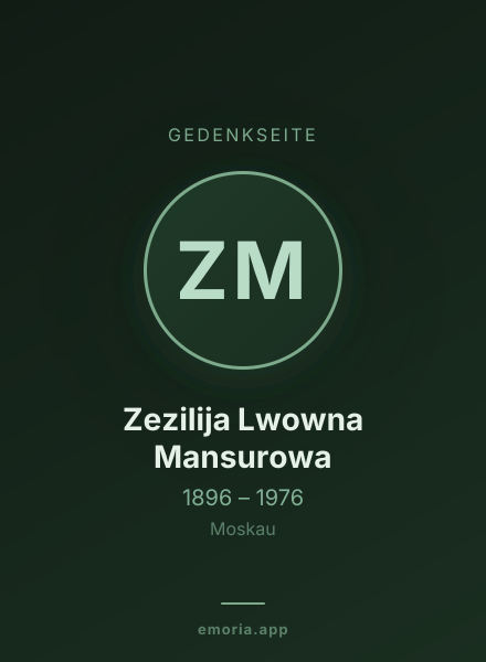 Gedenkportrait von Zezilija Lwowna Mansurowa