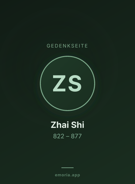 Gedenkportrait von Zhai Shi