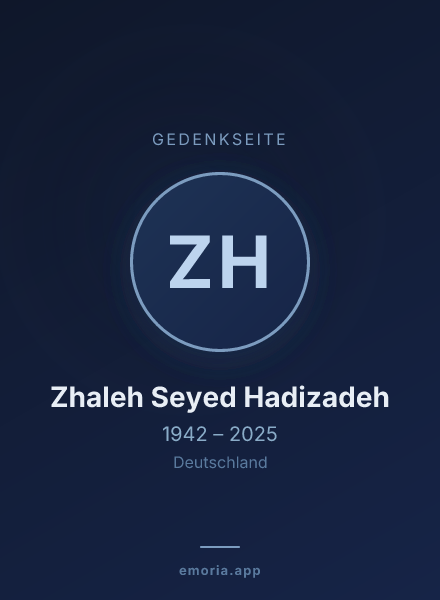 Gedenkportrait von Zhaleh Seyed Hadizadeh