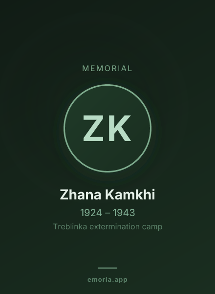 Memorial portrait of Zhana Kamkhi