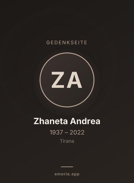 Gedenkportrait von Zhaneta Andrea
