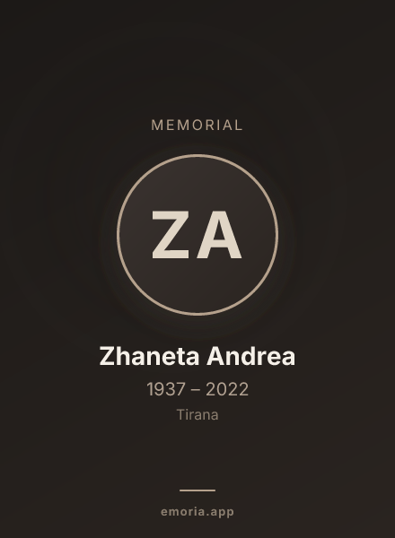 Memorial portrait of Zhaneta Andrea