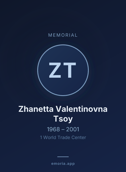 Memorial portrait of Zhanetta Valentinovna Tsoy