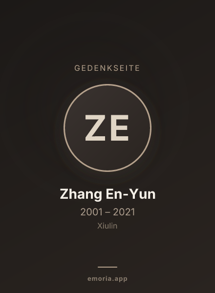 Gedenkportrait von Zhang En-Yun