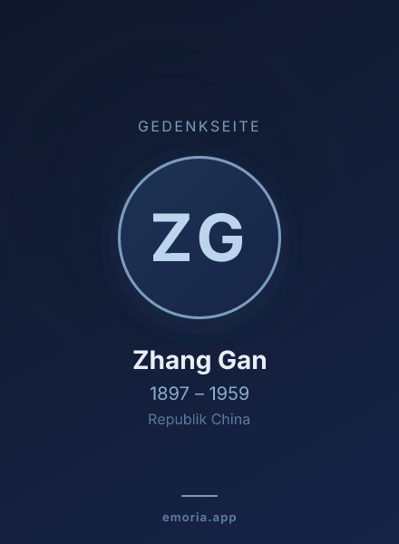 Gedenkportrait von Zhang Gan