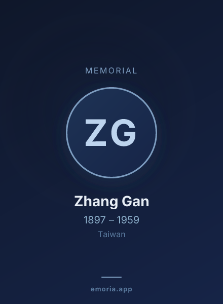 Memorial portrait of Zhang Gan