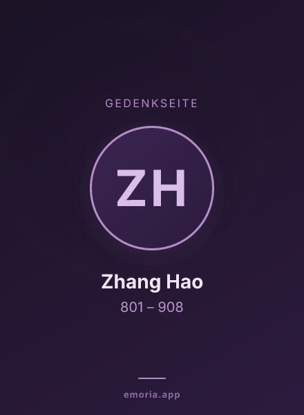 Gedenkportrait von Zhang Hao