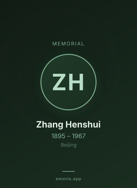 Memorial portrait of Zhang Henshui