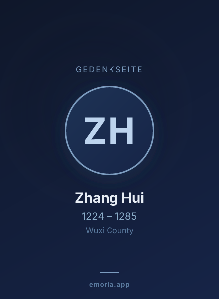 Gedenkportrait von Zhang Hui
