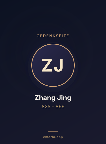 Gedenkportrait von Zhang Jing