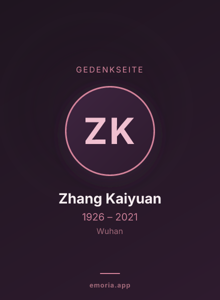 Gedenkportrait von Zhang Kaiyuan