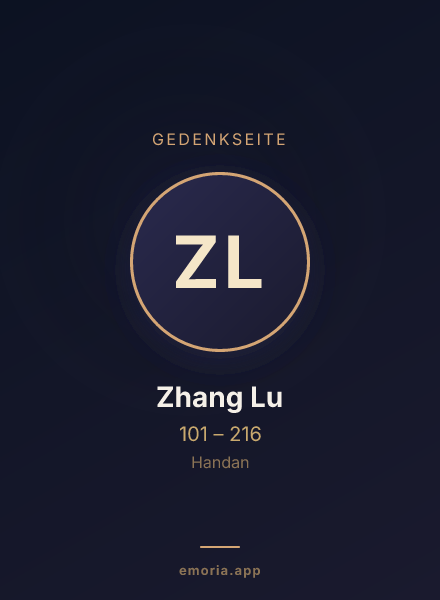 Gedenkportrait von Zhang Lu
